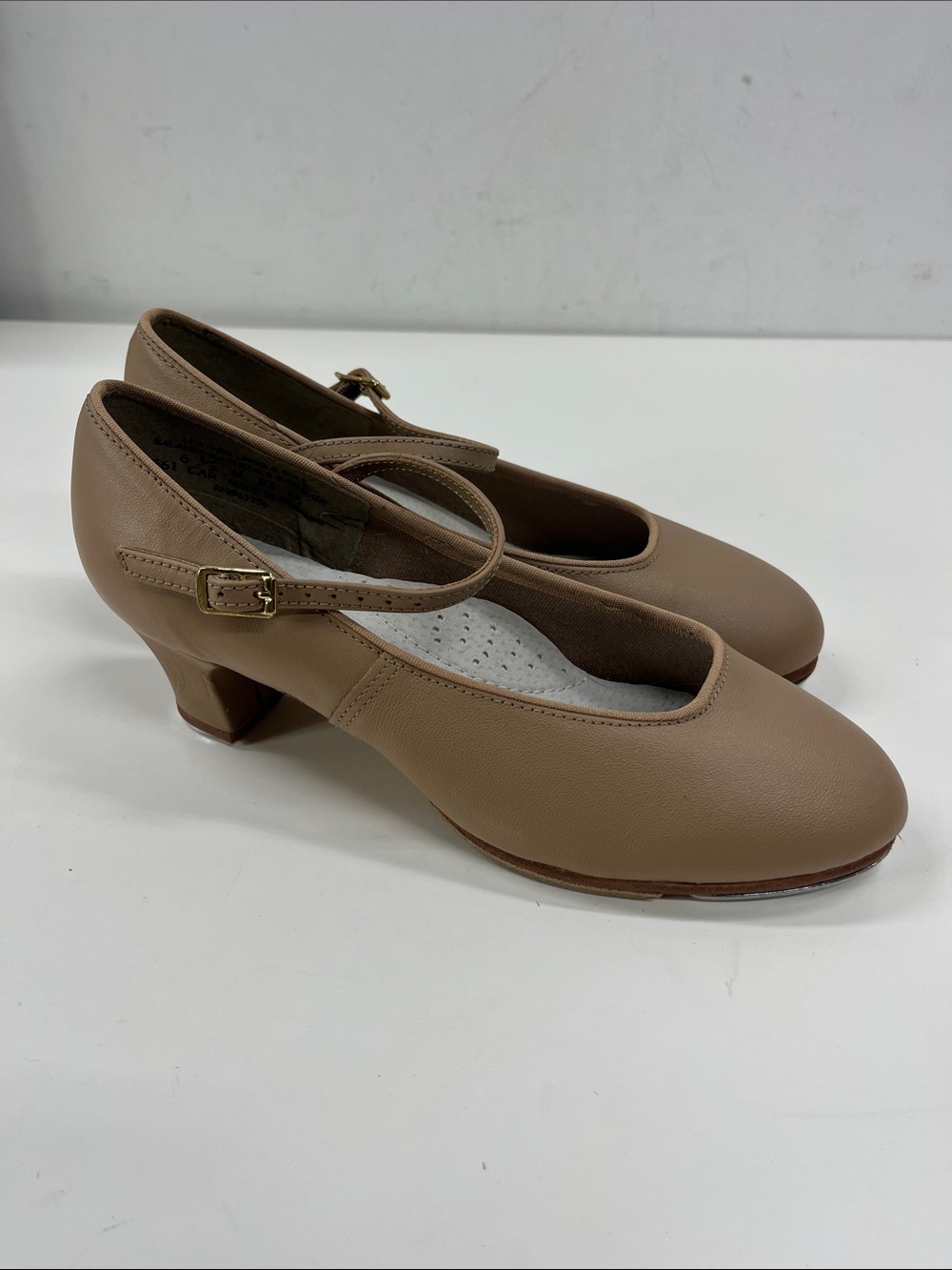 New Capezio Character Tap Shoes in Tan Leather Size 6.5